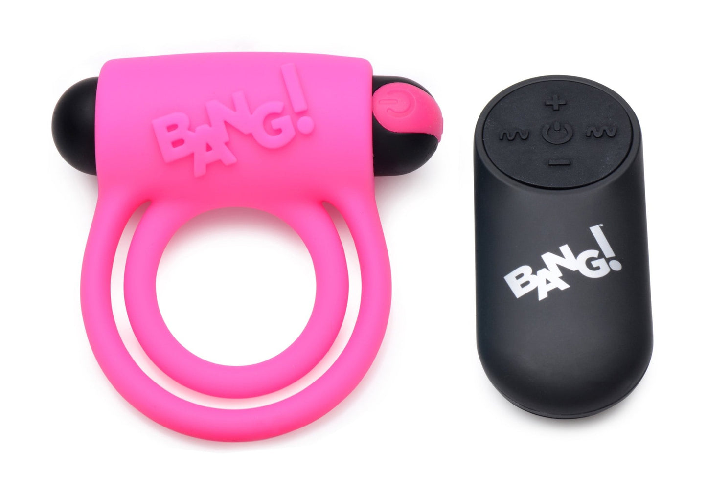 Bang - Silicone Cock Ring and Bullet With Remote Control - Pink - Time4Task2Toys