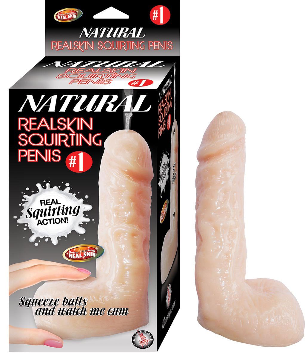 Natural Realskin Squirting Penis 1 - Flesh - Time4Task2Toys