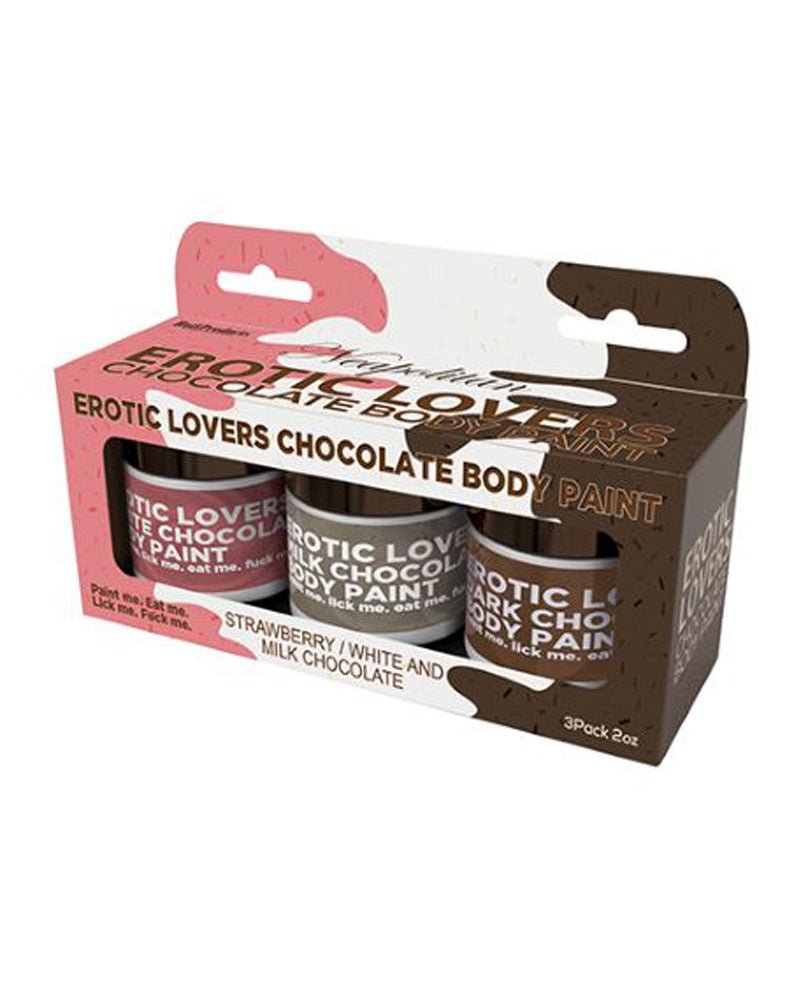 Erotic Lovers Chocolate Body Paint - Neapolitan - White Chocolate, Milk Chocolate and Strawberry - (3 Pack) - Time4Task2Toys