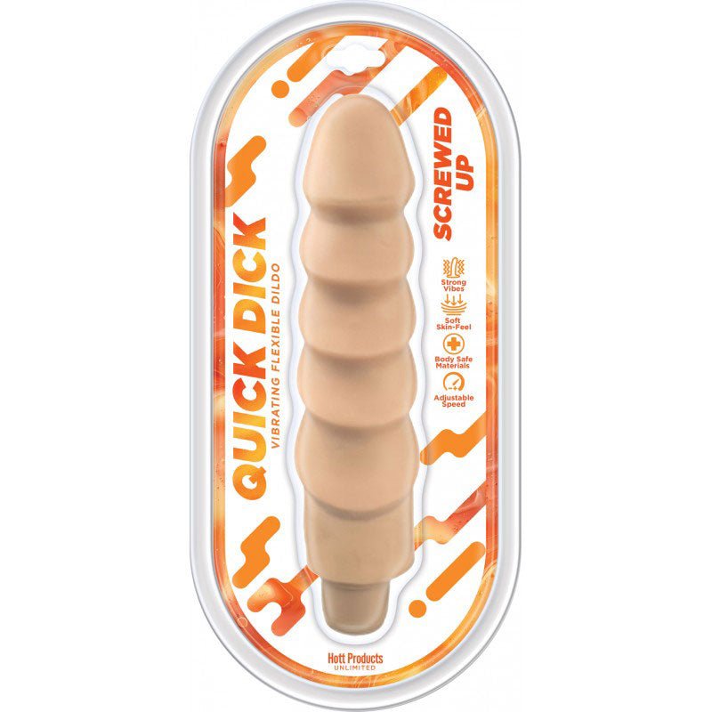 Screwed Up Quick Dick - Vibrating Flex Dildo - 8 Inch - Time4Task2Toys
