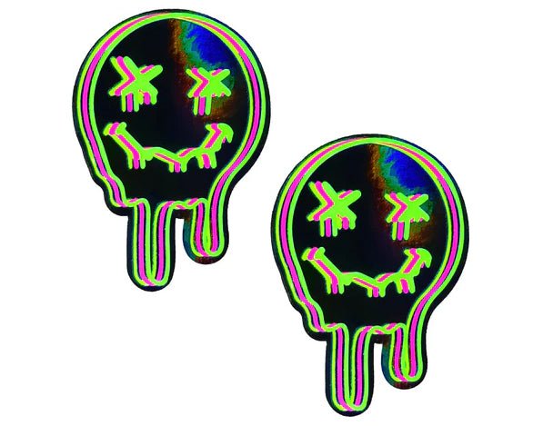 Super Uv Trippy Face Neon Nipple Cover Pasties - Time4Task2Toys