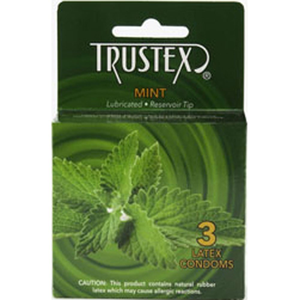 Trustex Flavored Lubricated Condoms - 3 Pack - Mint - Time4Task2Toys