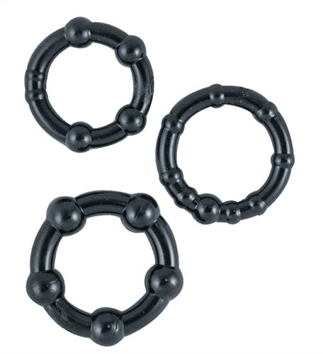 Ram Beaded Cockrings - Black - Time4Task2Toys