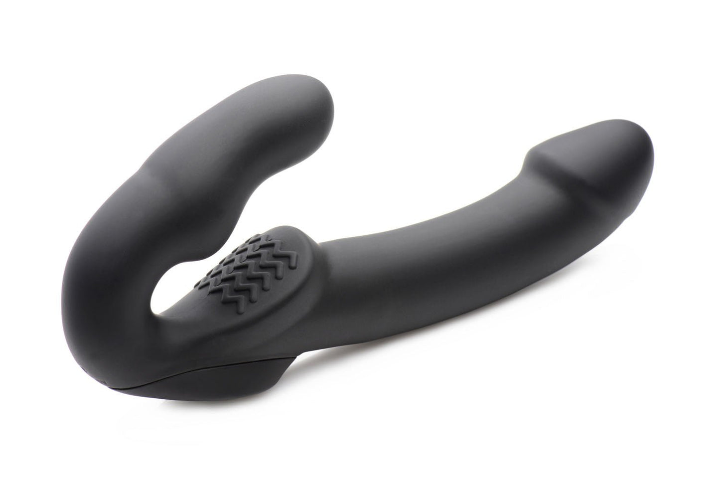 Evoke Rechargeable Vibrating Silicone Strapless Strap on - Black - Time4Task2Toys