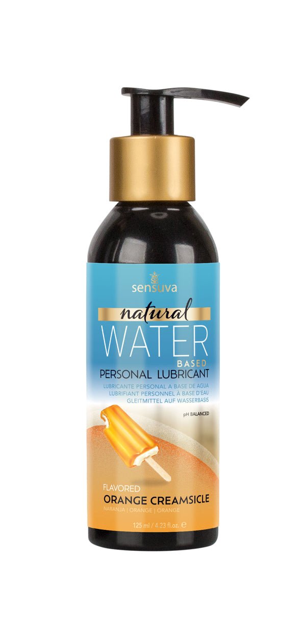 Natural Water - Based Personal Lubricant - Orange Creamsicle 4 Fl. Oz. (125ml) Bottle - Time4Task2Toys