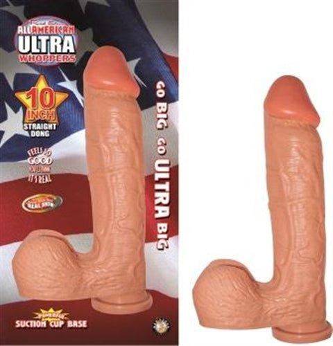All American Ultra Whoppers - 10 in Straight Dong - Flesh - Time4Task2Toys