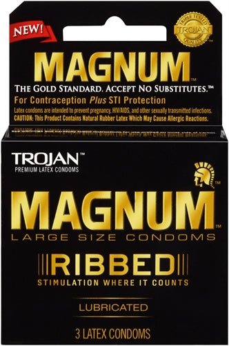 Trojan Magnum Ribbed - 3 Pack - Time4Task2Toys