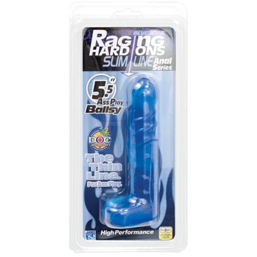 Raging Hard Ons Slimline Anal Series 5.5 Inch Ass Play Ballsy - Blue - Time4Task2Toys
