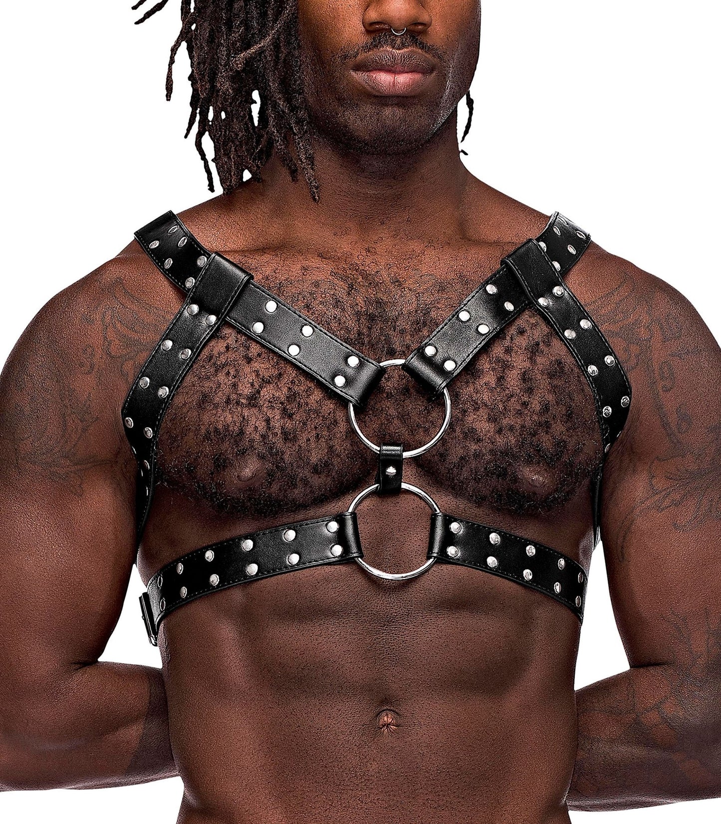 Gemini Leather Harness - One Size - Black - Time4Task2Toys