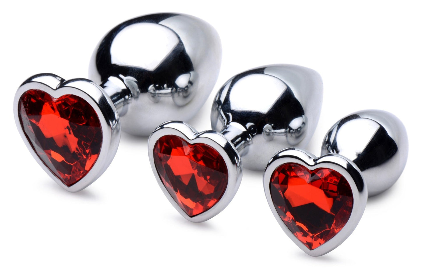 Red Heart Gem Anal Plug Set - Time4Task2Toys
