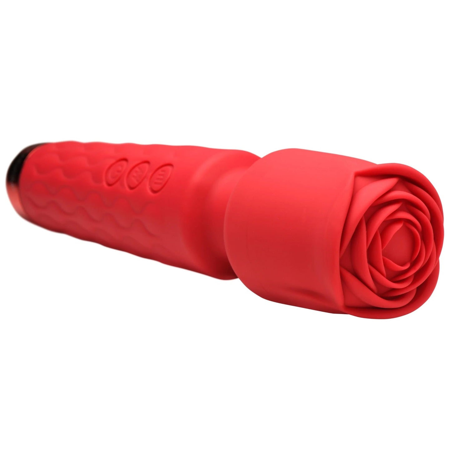 Pleasure Rose 10x Silicone Wand With Rose Attachment - Red - Time4Task2Toys