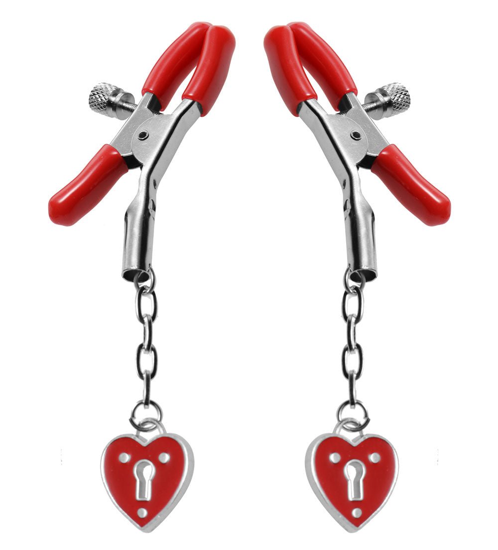Charmed Heart Padlock Nipple Clamps - Time4Task2Toys