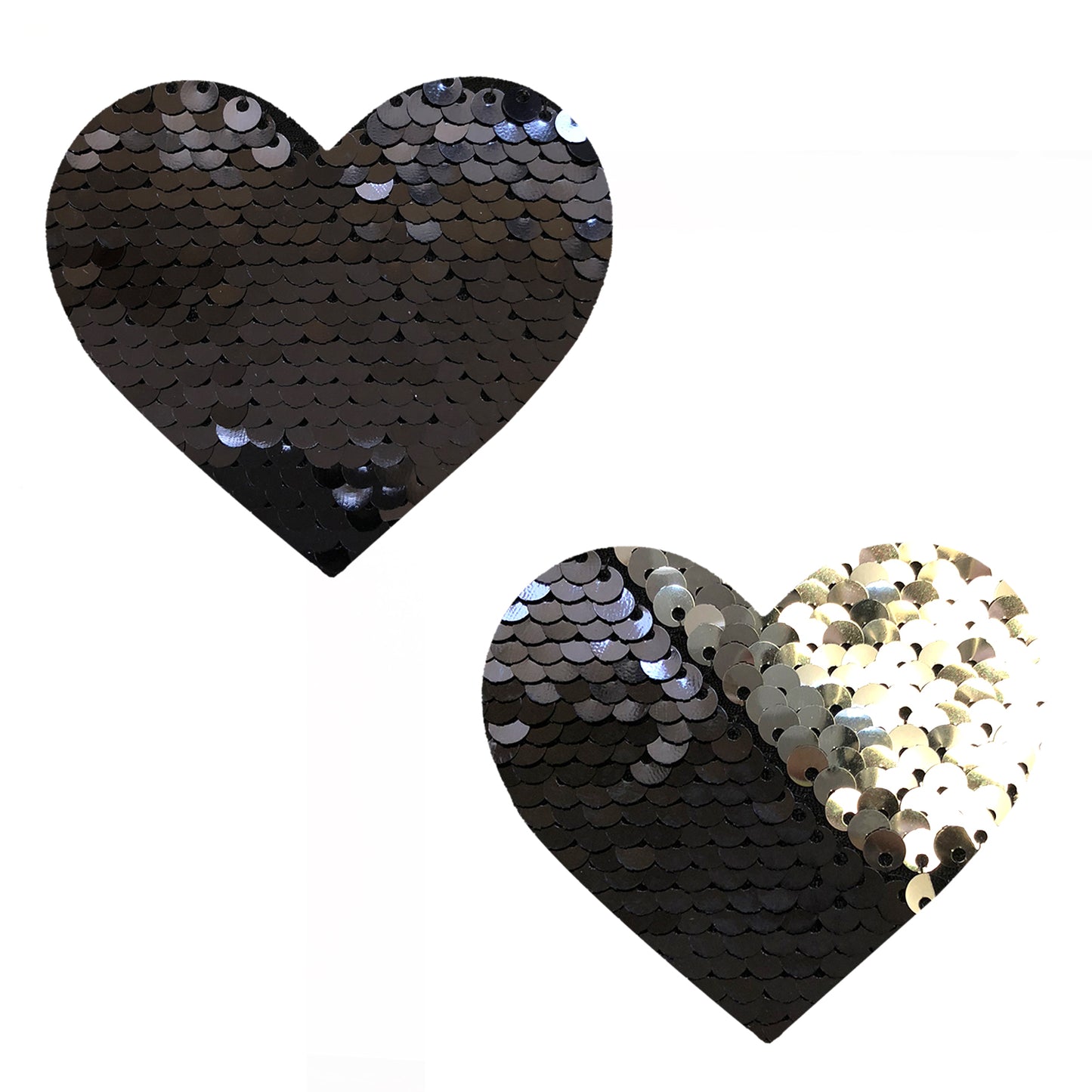 Sequin Medusa Magic Flip Black to Silver I Heart U Nipztix Pasties - Time4Task2Toys