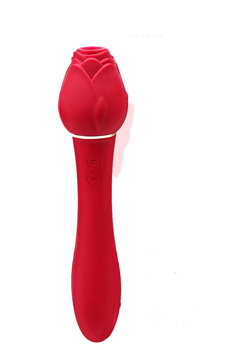 Wild Rose Suction Vibrator - Red - Time4Task2Toys