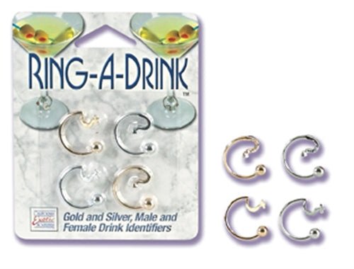 Ring a Drink Gold and Silver Male and Female Drink Identifiers - Time4Task2Toys