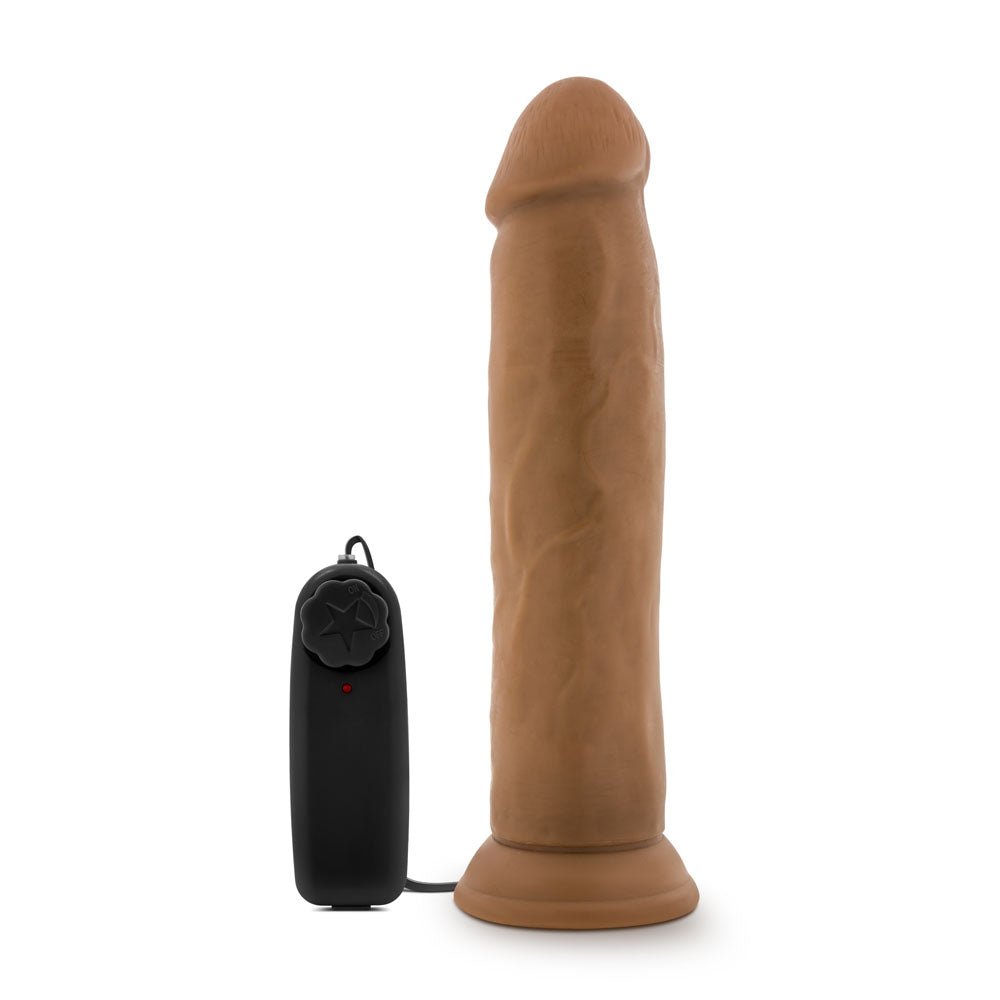 Dr. Skin - Dr. Throb - 9.5 Inch Vibrating Realistic Cock With Suction Cup - Mocha - Time4Task2Toys