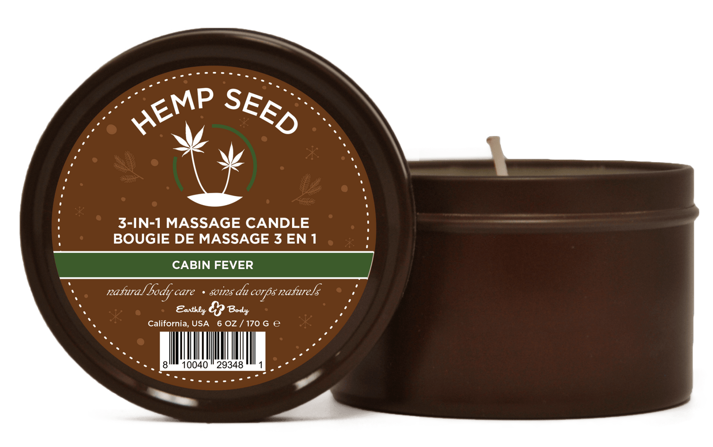 Hemp Seed 3 - in - 1 Massage Candle Cabin Fever 6oz/ 170 G - Time4Task2Toys