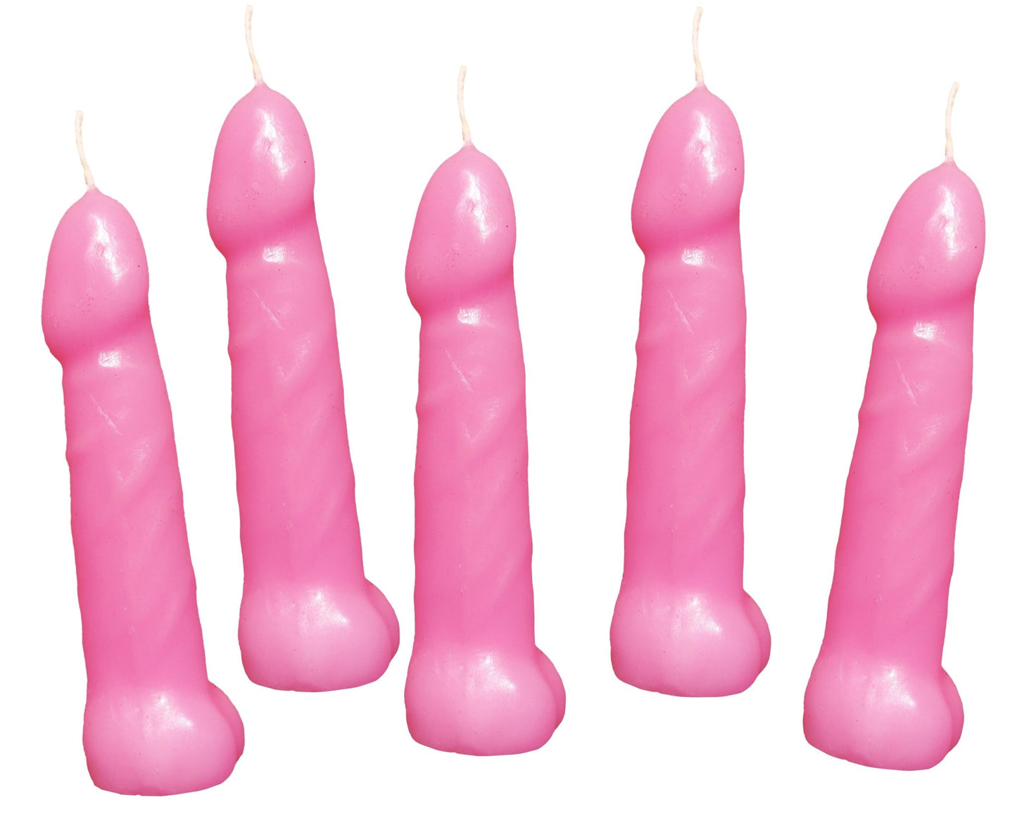 Bachelorette Pecker Party Pink Candles 5pk - Time4Task2Toys