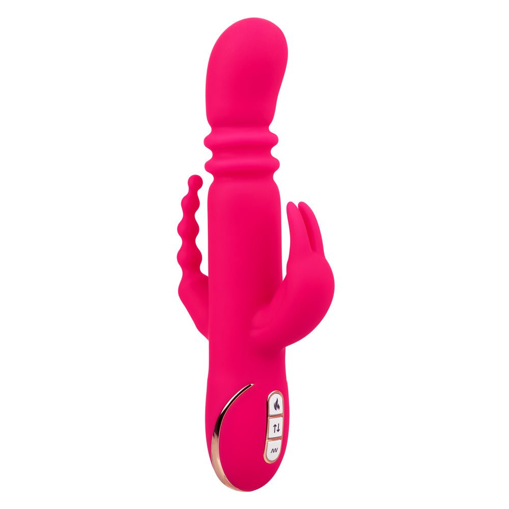 Jack Rabbit Signature Heated Silicone Triple Fantasy Rabbit - Pink - Time4Task2Toys