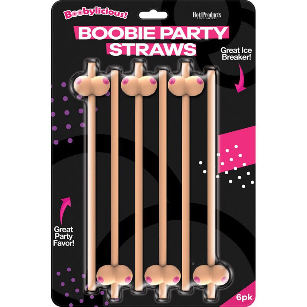 Boobie Straws 6 Pk - Flesh Color - Time4Task2Toys