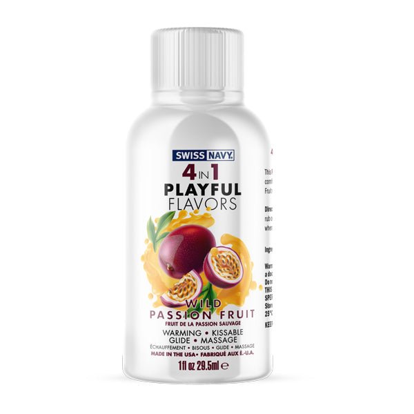 Swiss Navy 4 - in - 1 Playful Flavors - Wild Passion Fruit - 1 Fl. Oz. - Time4Task2Toys