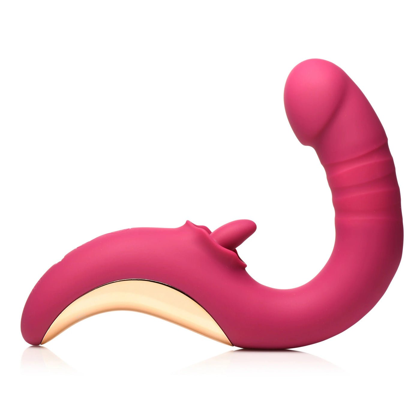 Tease and Please Thrusting and Licking Vibrator - Fuchsia - Time4Task2Toys
