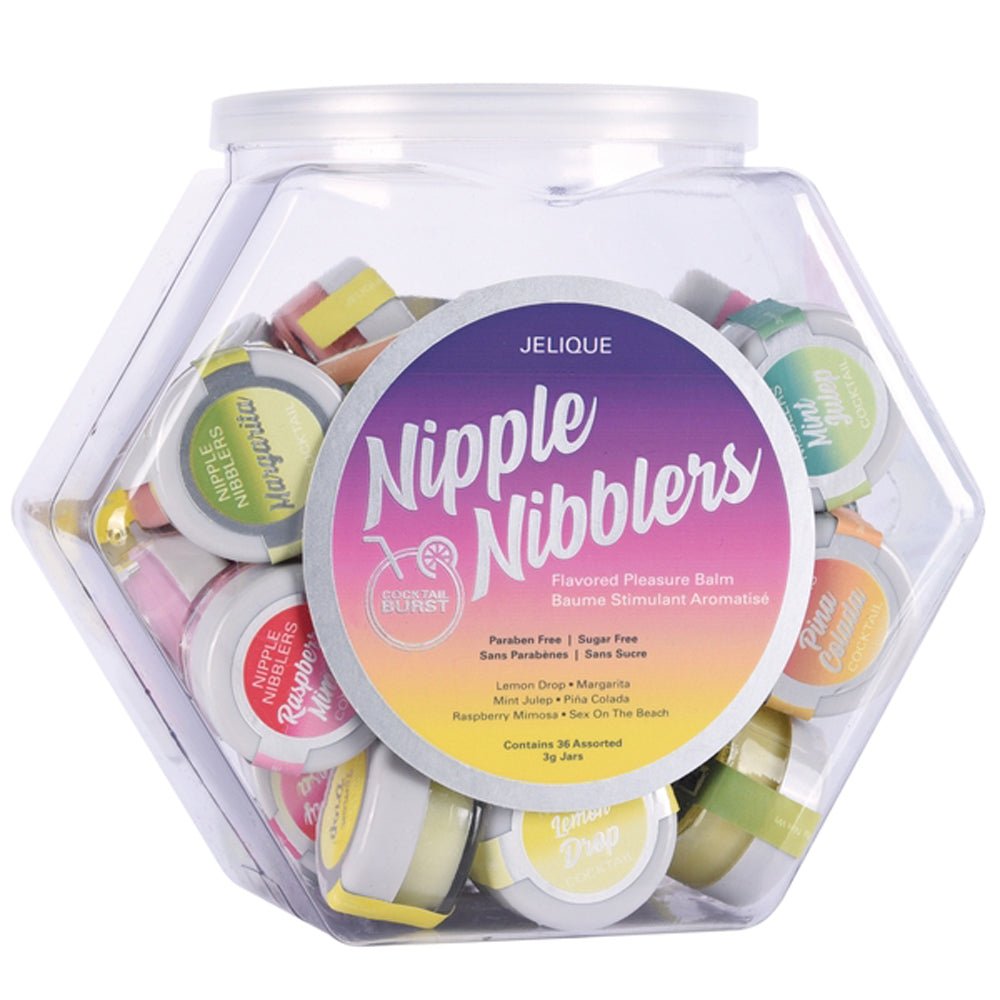 Nipple Nibblers Cocktail Pleasure Balm Assorted - 36 Pc Bowl - 3g Jar - Time4Task2Toys
