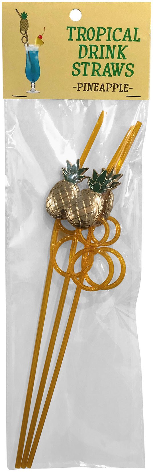 Tropical Drinking Straws - Pineapple - 3 Pack - Time4Task2Toys