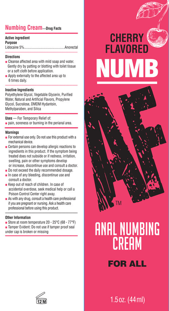 Numb Af - Anal Desensitizer Gel - Cherry - 1.5 Fl Oz - Time4Task2Toys