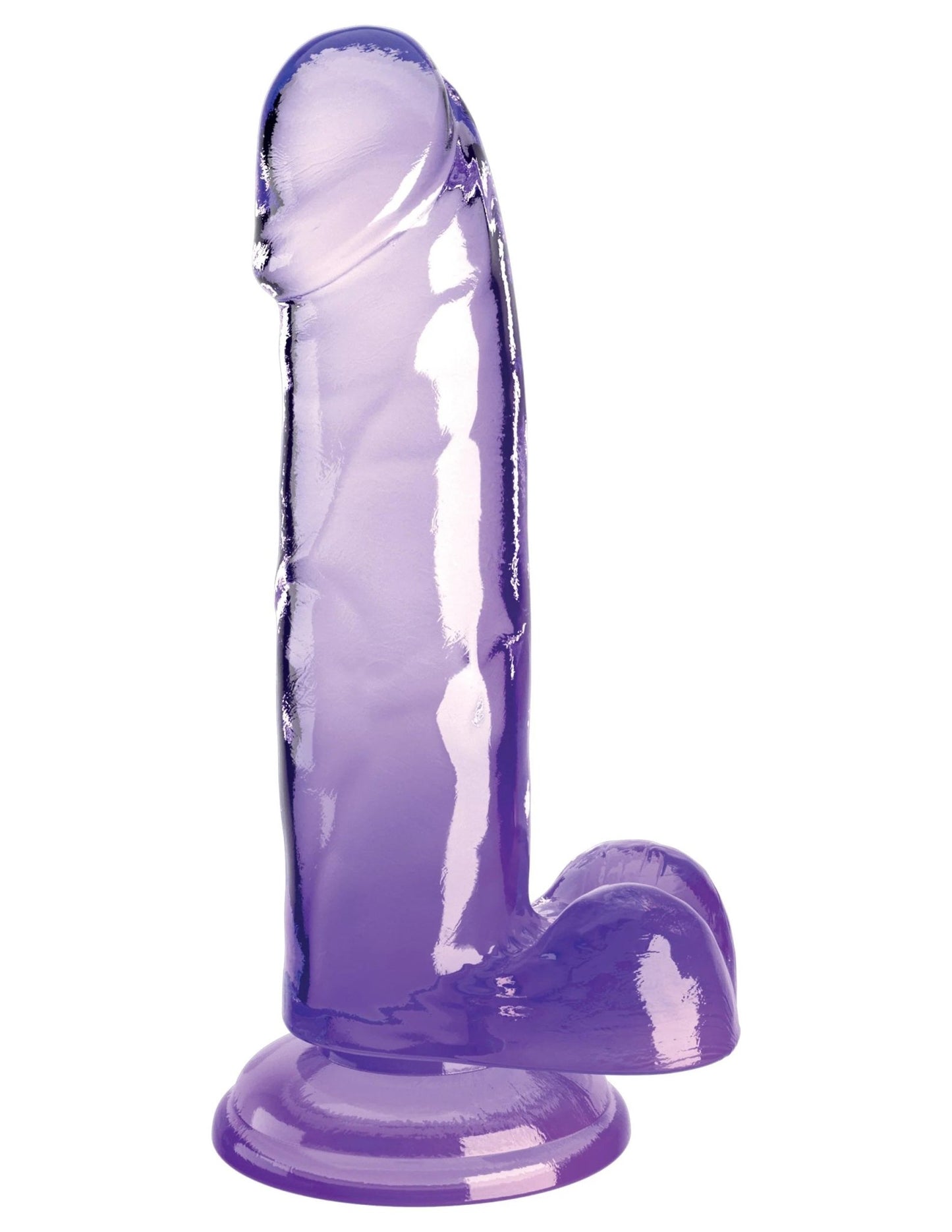 King Cock Clear 7 Inch With Balls - Purple - Time4Task2Toys
