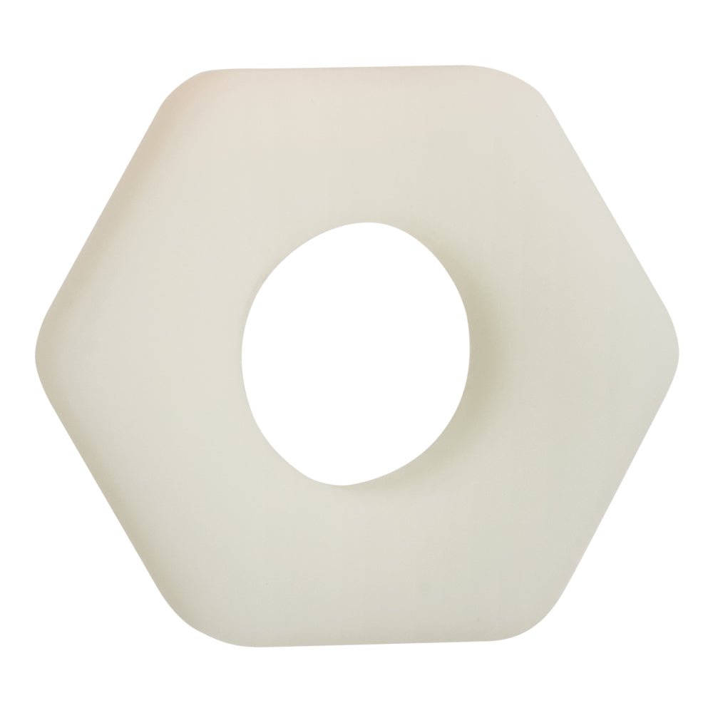 Alpha Glow - in - the - Dark Liquid Silicone Prolong Sexagon Ring - White - Time4Task2Toys