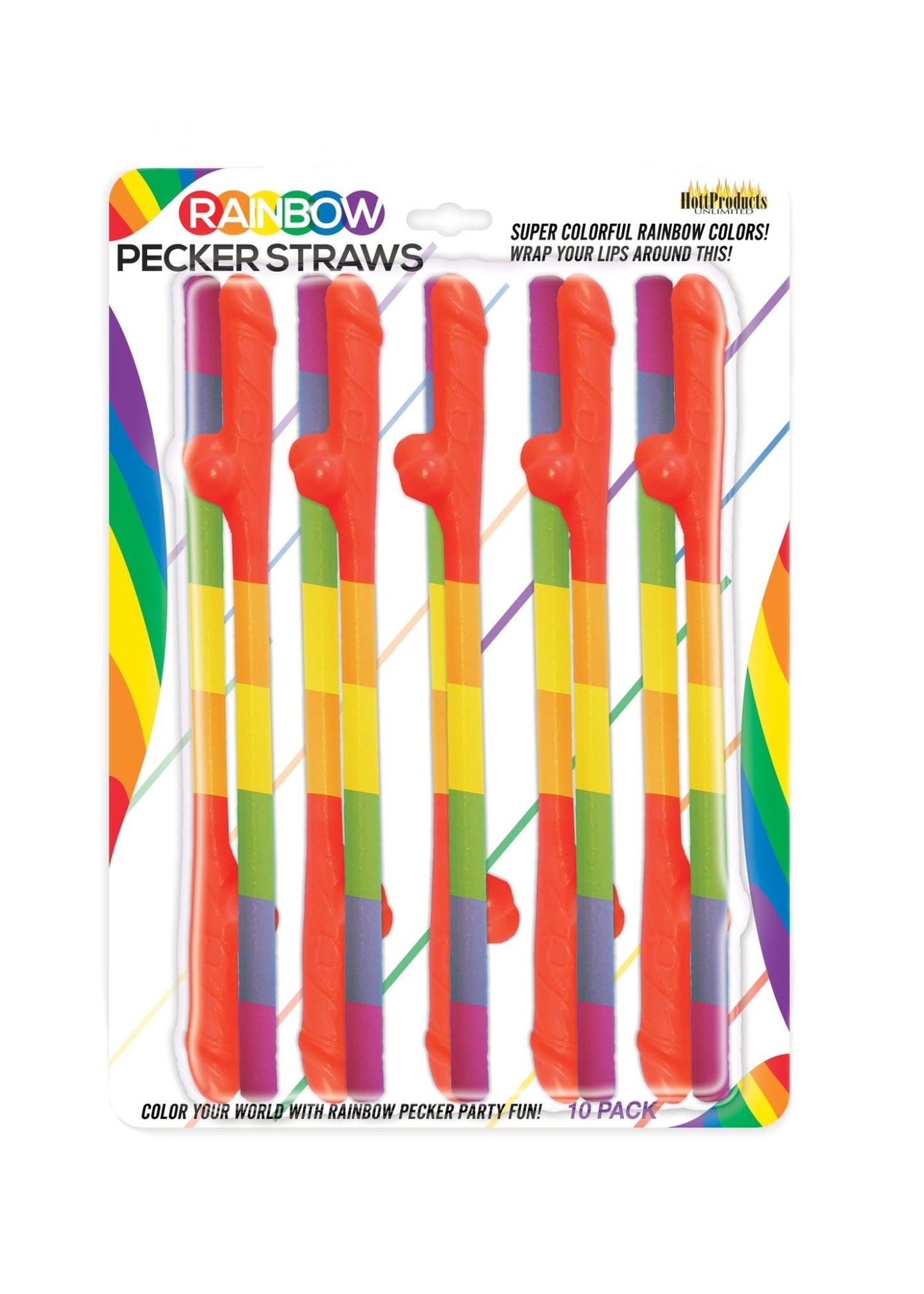 Rainbow Pecker Straws - 10 Pack - Time4Task2Toys