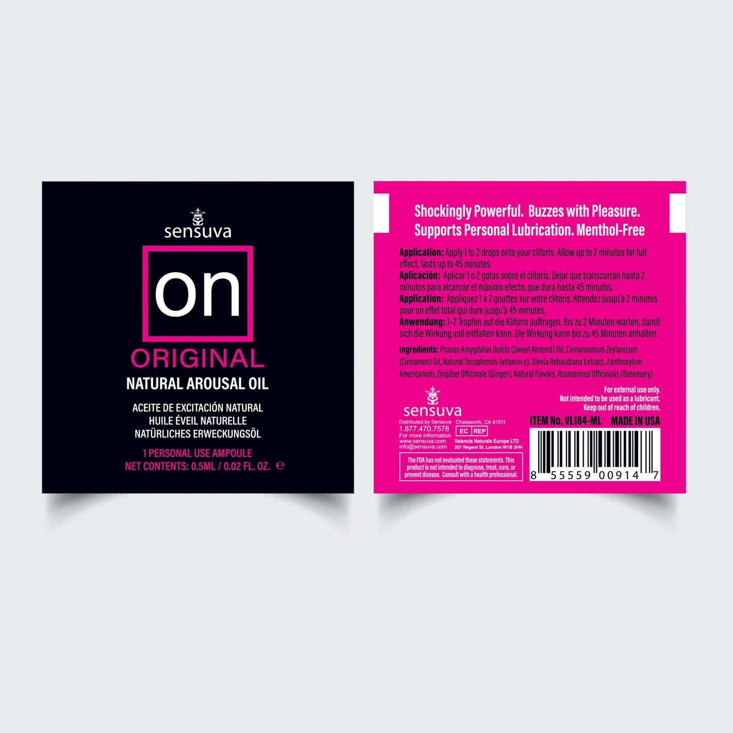 On Natural Arousal Oil Original - Single 0.01oz Ampoule Packet - Time4Task2Toys