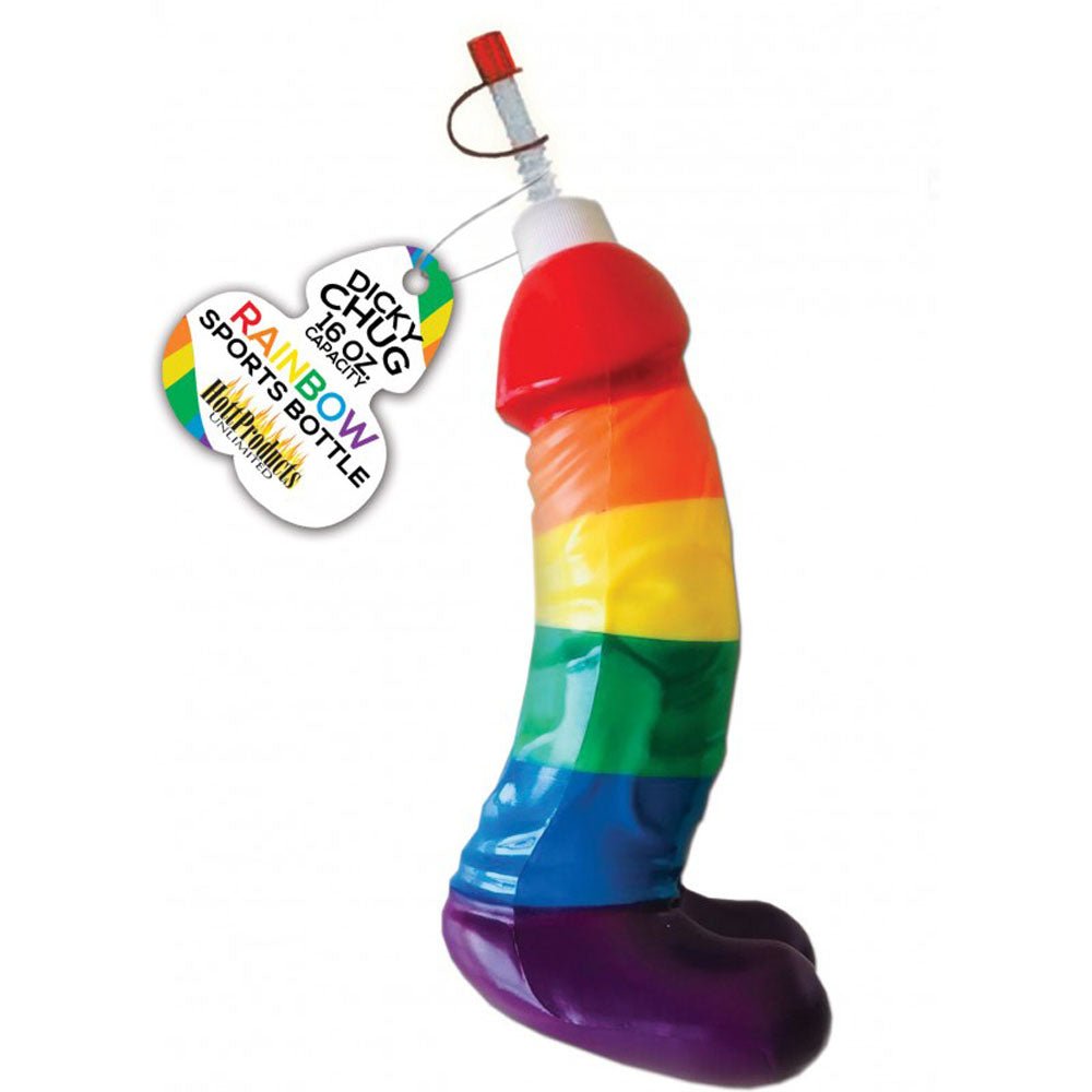 Rainbow Dicky Chug Sports Bottle 16 Oz Capacity - Time4Task2Toys