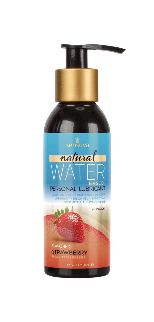 Natural Water - Based Personal Lubricant - Strawberry 4 Fl. Oz. (125ml) Bottle - Time4Task2Toys