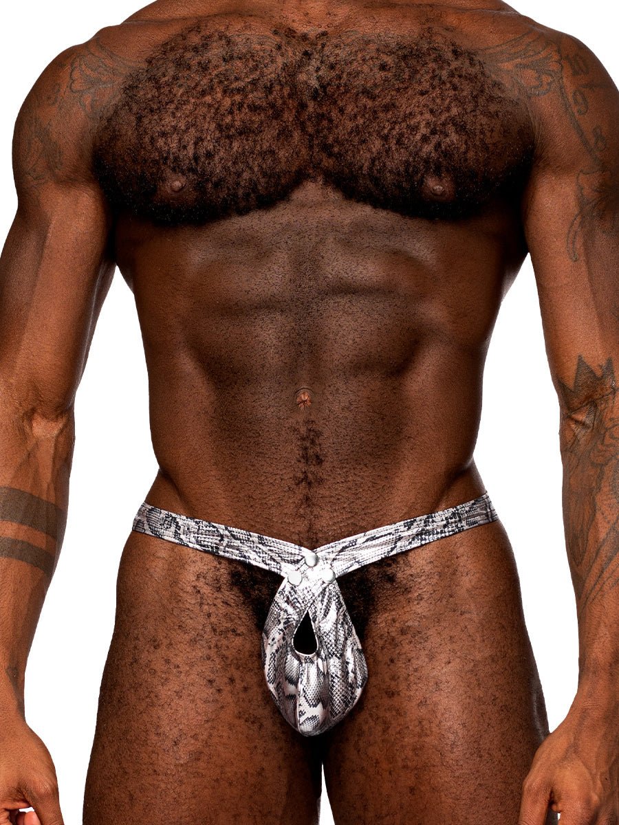 Snaked - Criss Cross Thong - Large/x - Large - Silver/black - Time4Task2Toys