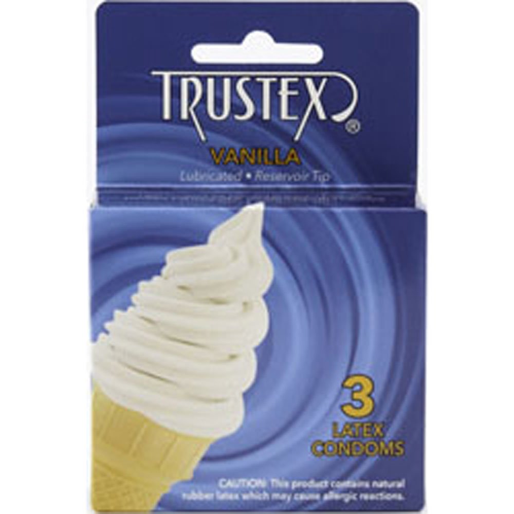 Trustex Flavored Lubricated Condoms - 3 Pack - Vanilla - Time4Task2Toys