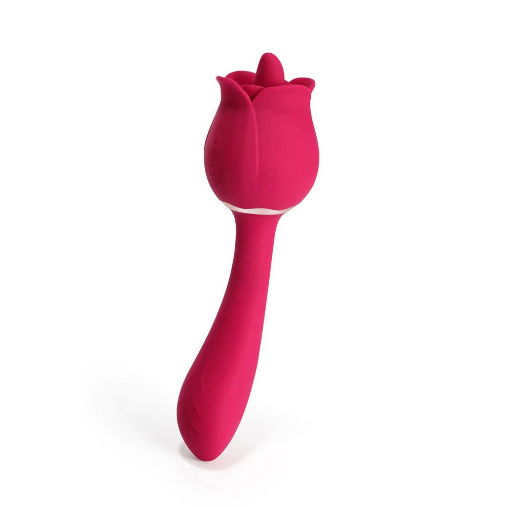 Rhea - the Rose Clit Licking Tongue Vibrator and G Spot Massager - Pink - Time4Task2Toys