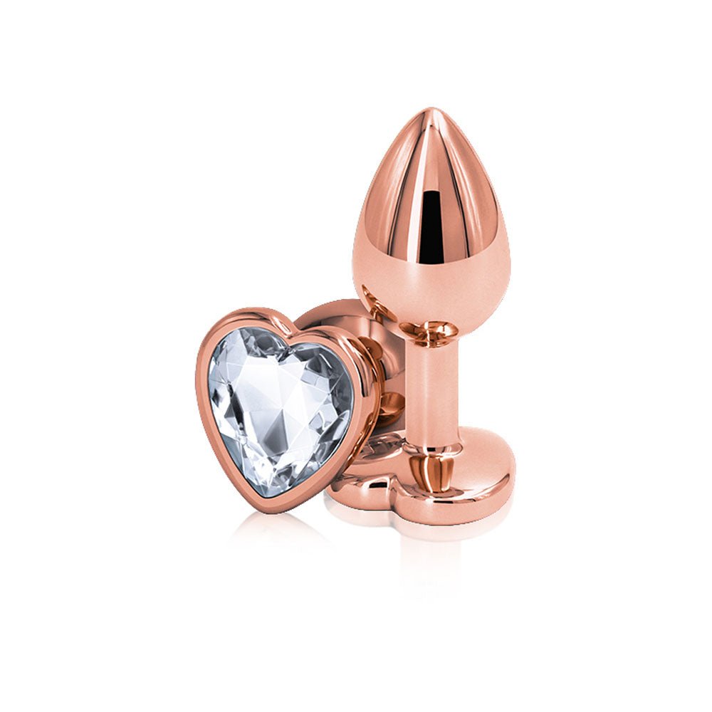 Rear Assets - Rose Gold Heart - Small - Clear - Time4Task2Toys