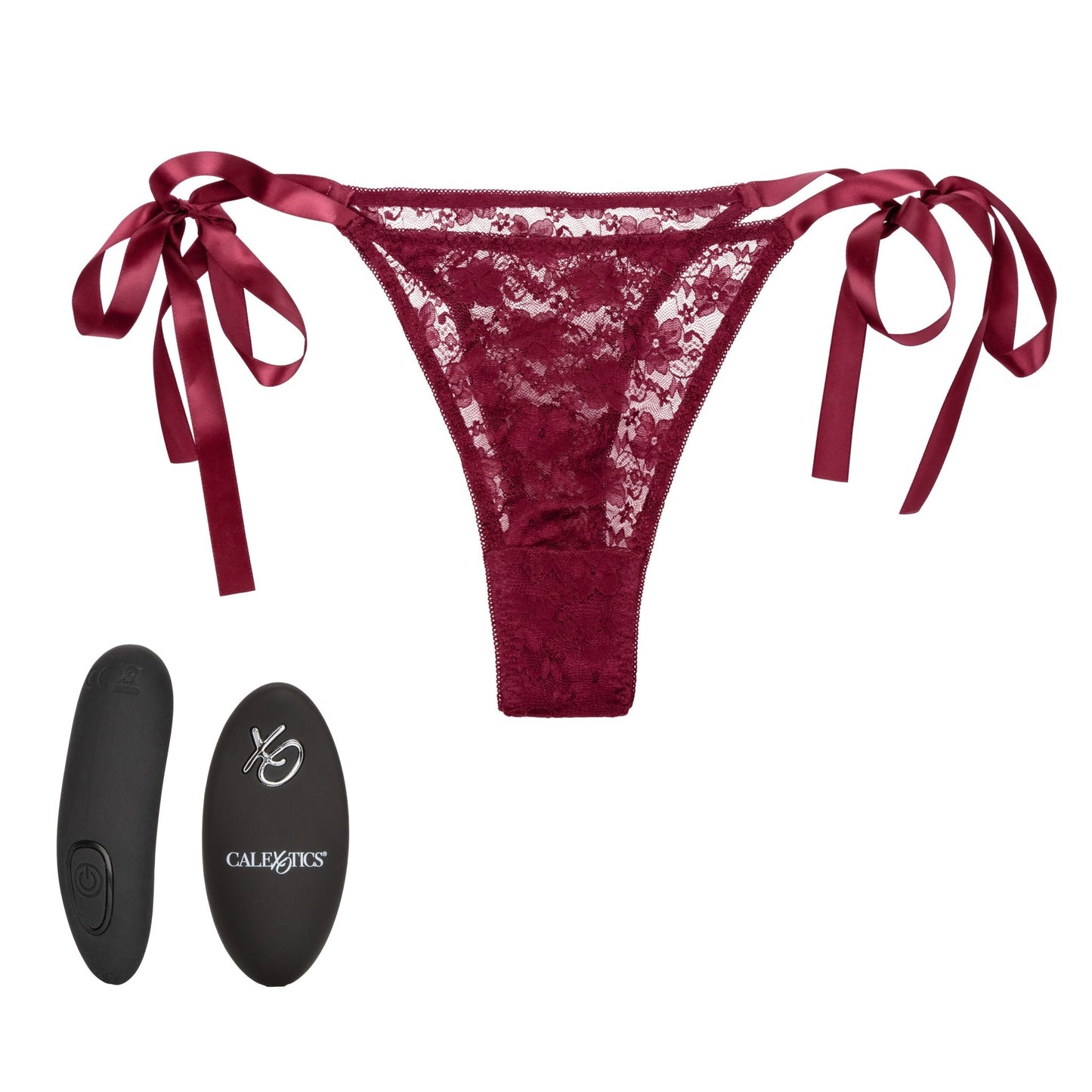 Remote Control Lace Thong Set - Burgundy - Time4Task2Toys