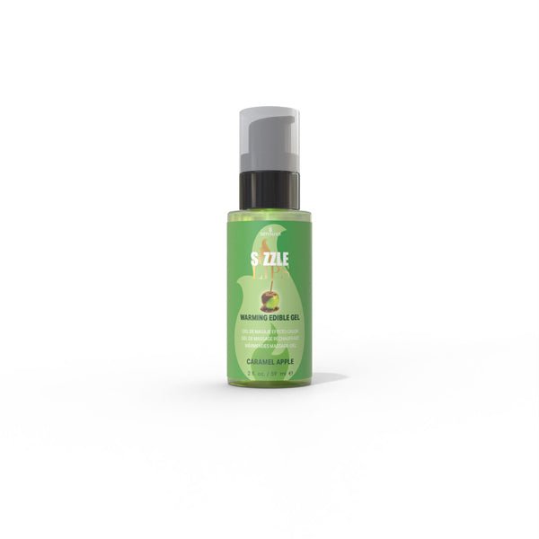 Sizzle Lips Caramel Apple 2oz Edible Warming Massage Gel - Time4Task2Toys