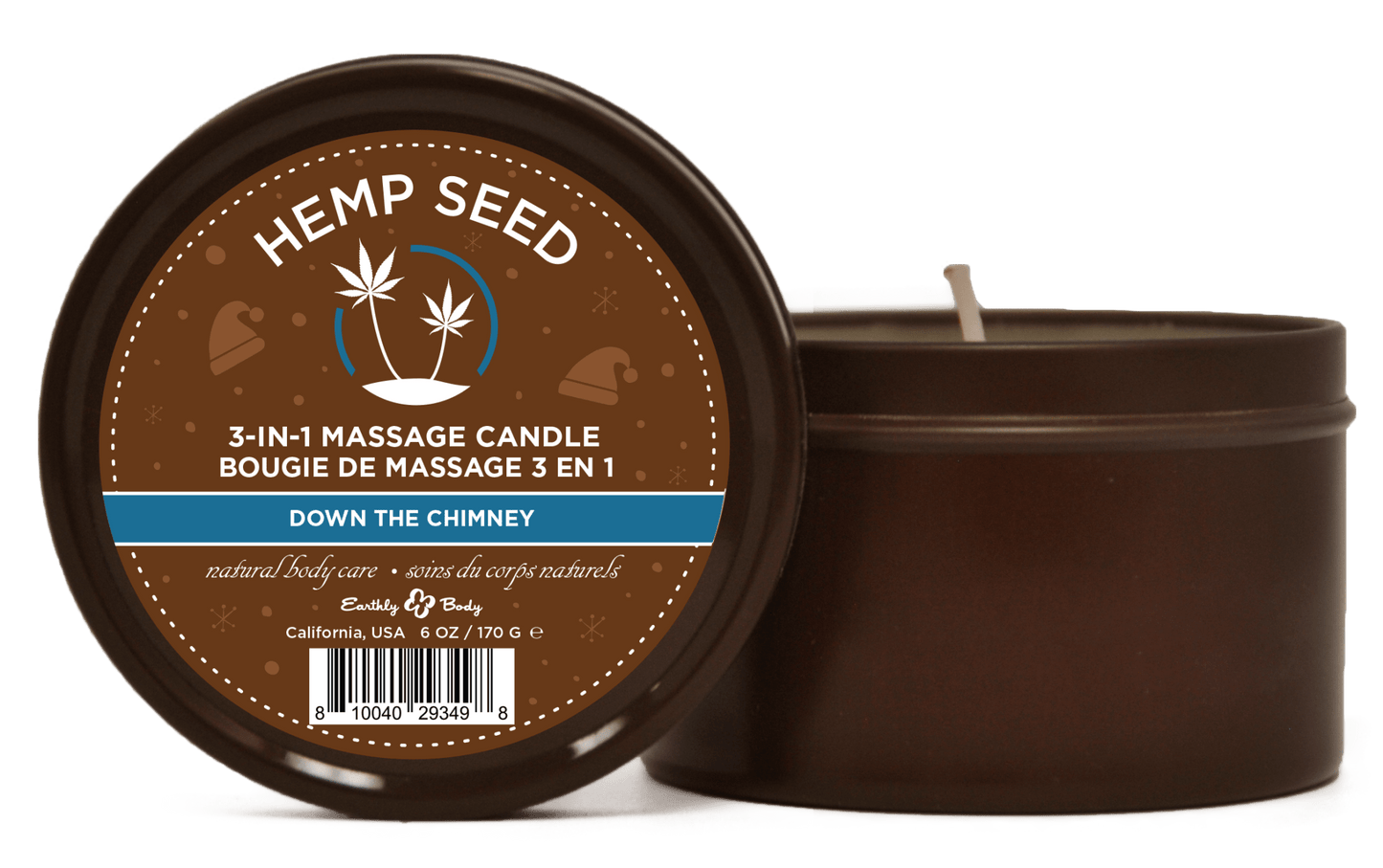 Hemp Seed 3 - in - 1 Massage Candle Down the Chimney 6oz/ 170 G - Time4Task2Toys