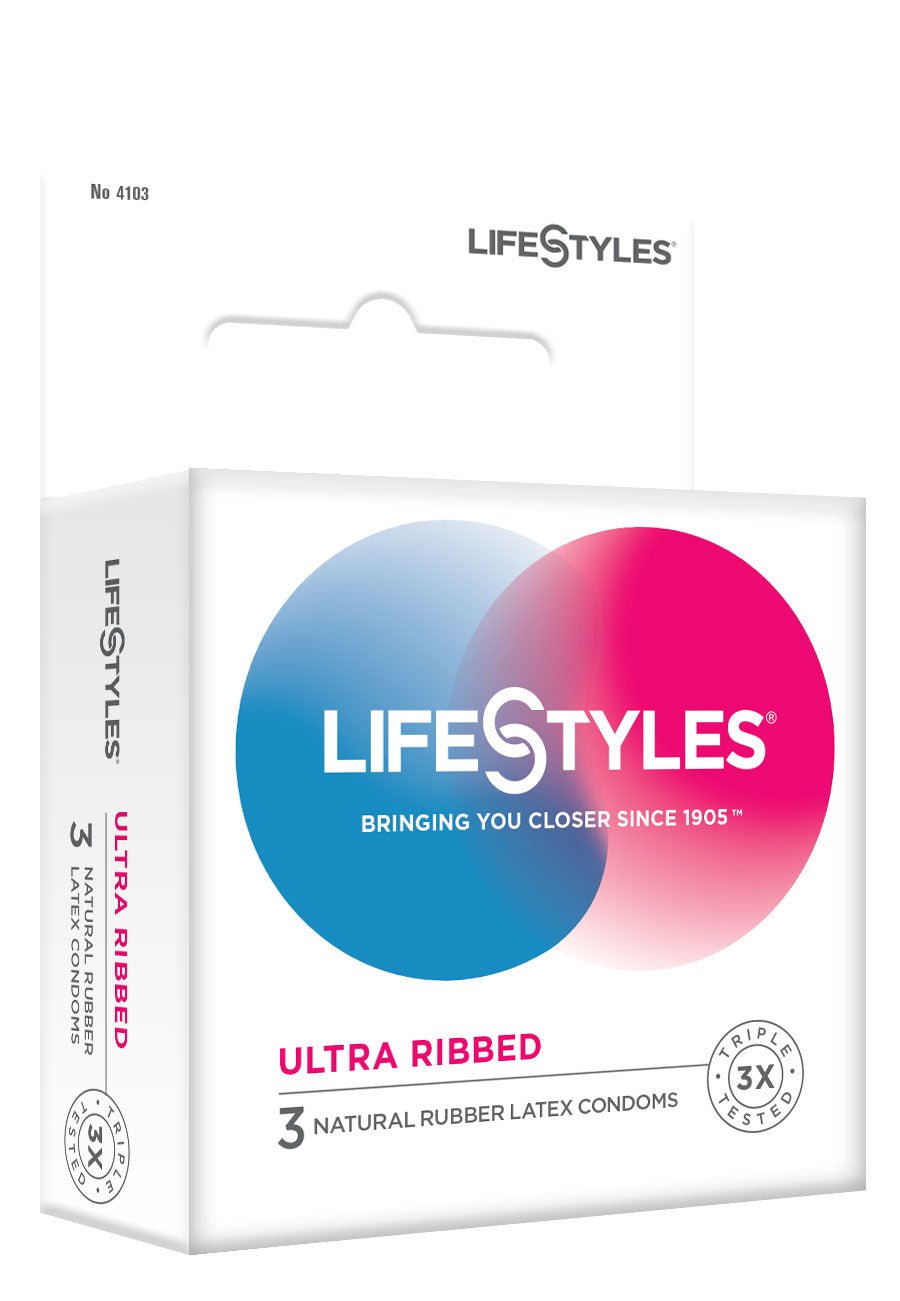 Lifestyles Pleasure Ribbed Condoms - 3 Pack - Time4Task2Toys