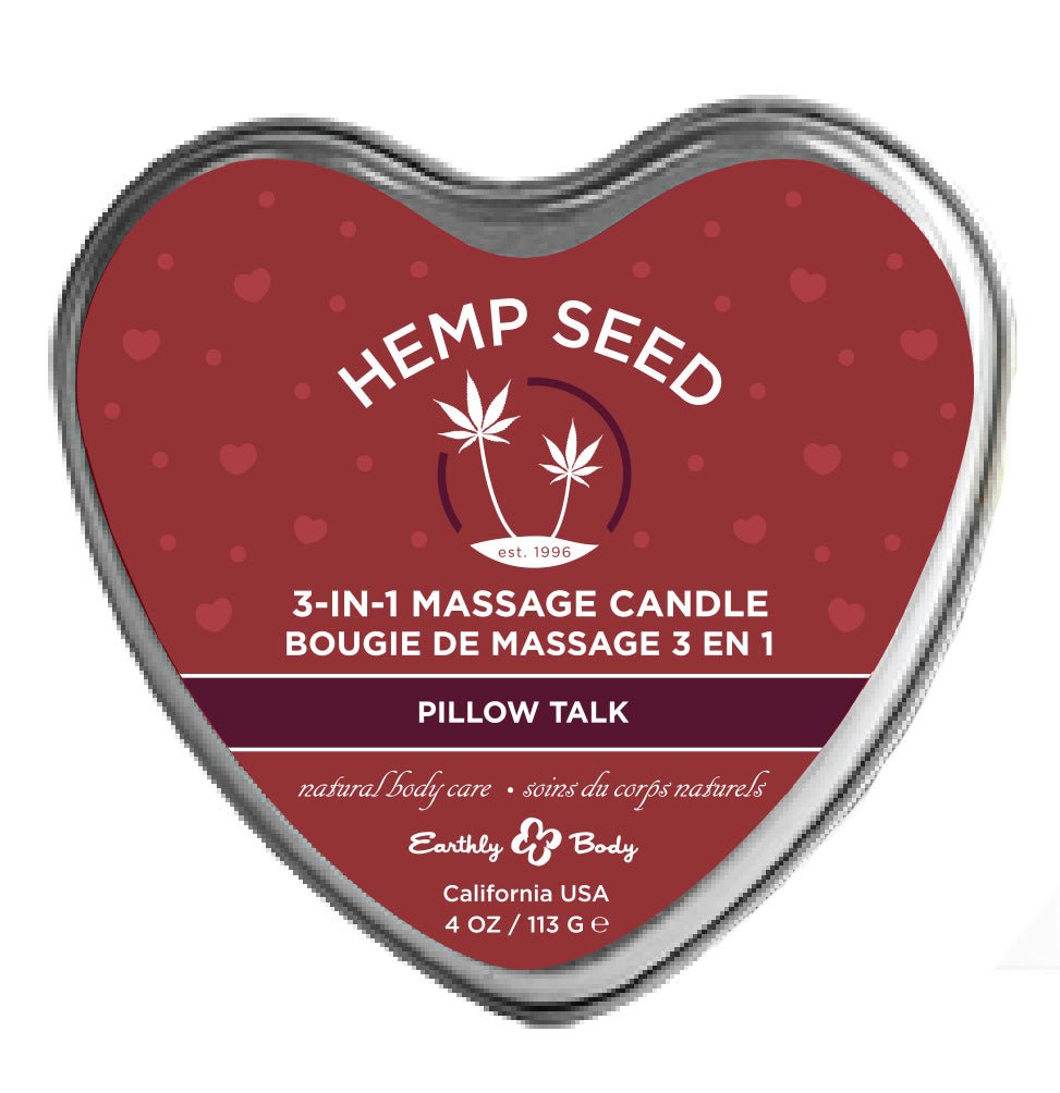 Hemp Seed 3 - in - 1 Massage Candle - Pillow Talk - 4 Oz - Time4Task2Toys