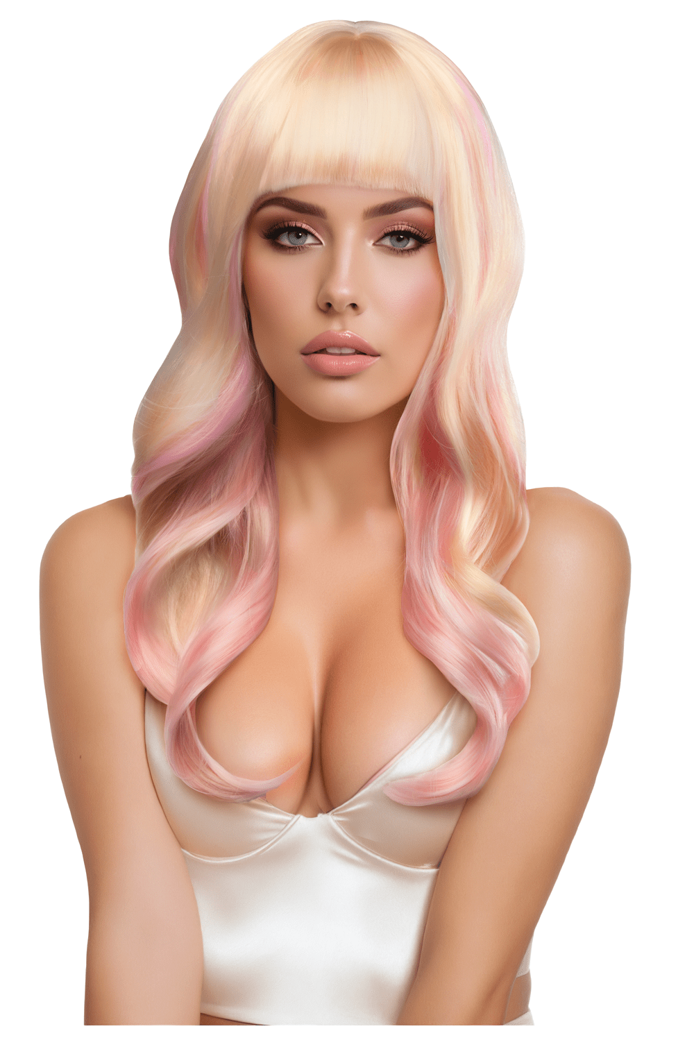 Nicki Premium Stylable Wig - Light Pink / Blonde - Time4Task2Toys