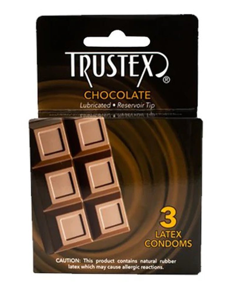Trustex Flavored Lubricated Condoms - 3 Pack - Chocolate - Time4Task2Toys