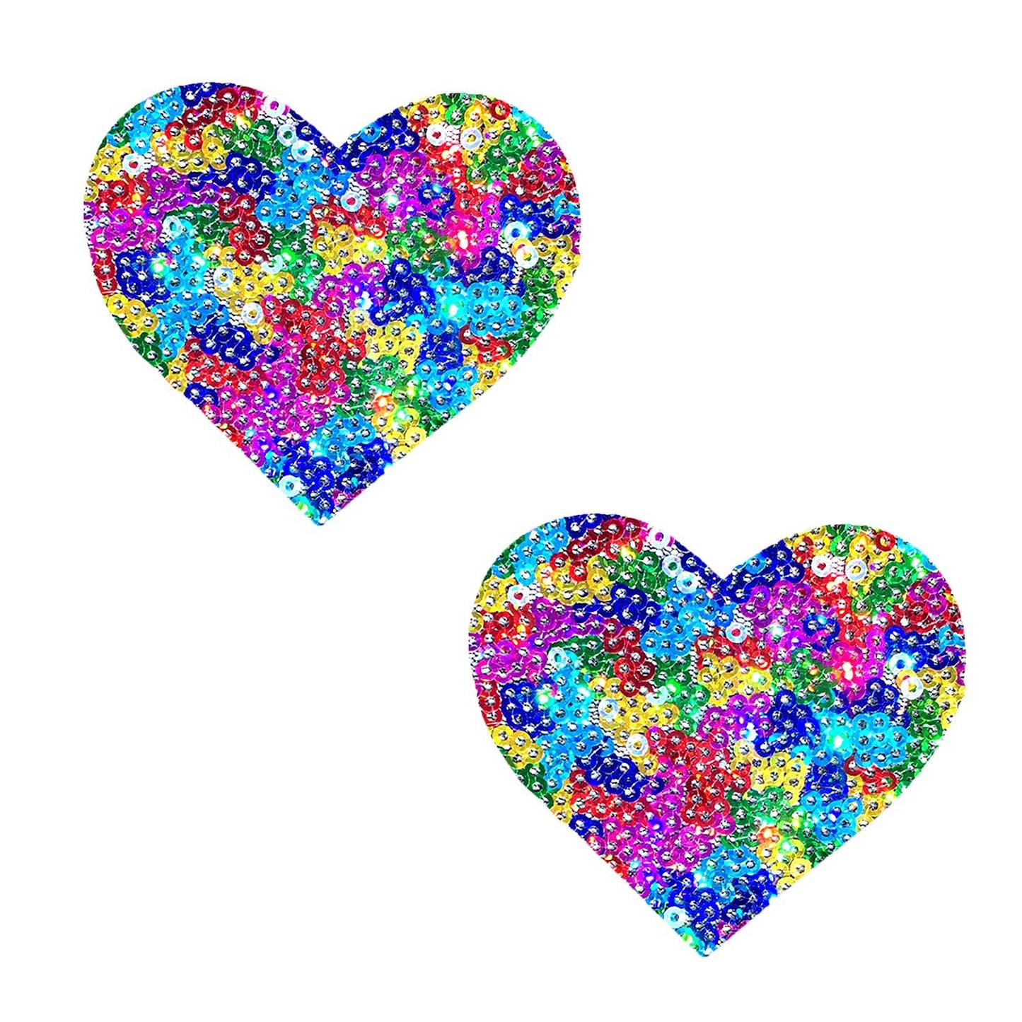 Unipoo Sparkle Sequin Multicolor I Heart U Nipztix Pasties - Time4Task2Toys