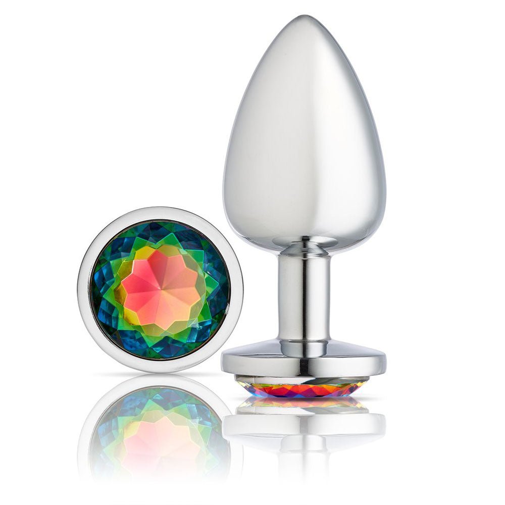 Cloud 9 Novelties Gems Silver Chromed Anal Plug - Large - Time4Task2Toys