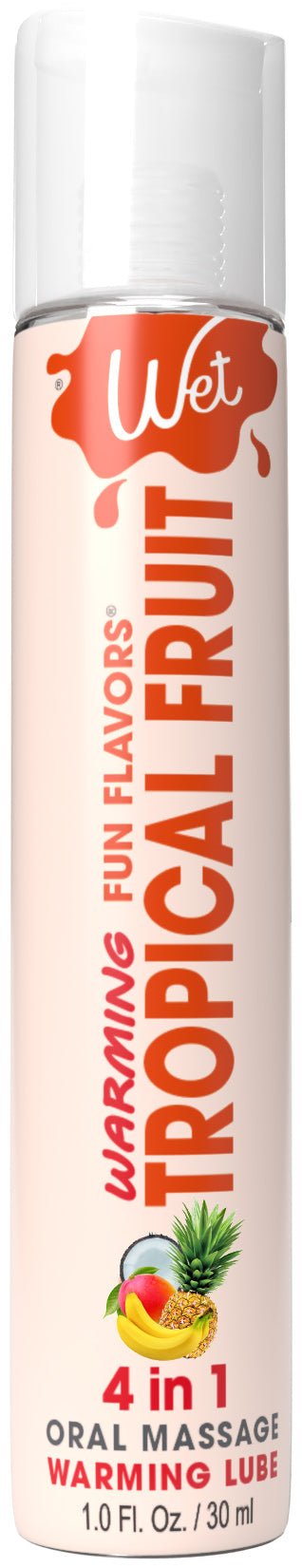 Wet Warming Fun Flavors - Tropical Fruit - 4 in 1 Lubricant 1 Oz - Time4Task2Toys