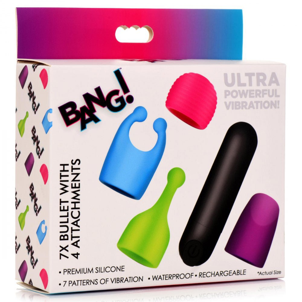 Bang - Rechargeable Bullet With 4 Attachments - Time4Task2Toys